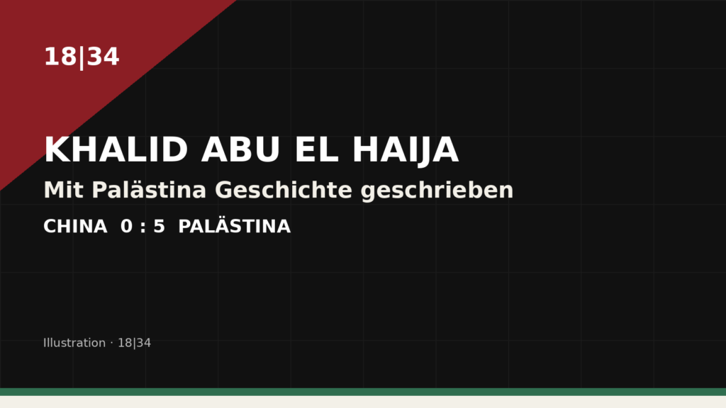 Illustration zum 5:0-Sieg Palästinas gegen China mit FCN-Verteidiger Khalid Abu El Haija